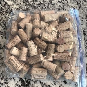 100 Used Wine Corks of Various Wines